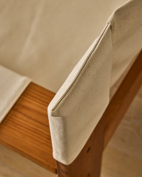 Pair of Pine and Canvas Easy Chairs