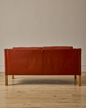 Red 2-Seater Leather Sofa