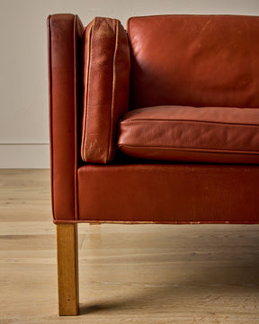Red 2-Seater Leather Sofa