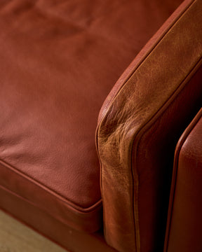 Red 2-Seater Leather Sofa