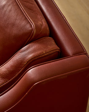 Red 2-Seater Leather Sofa