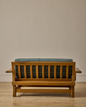 Belgian Oak Loveseat in Plaid