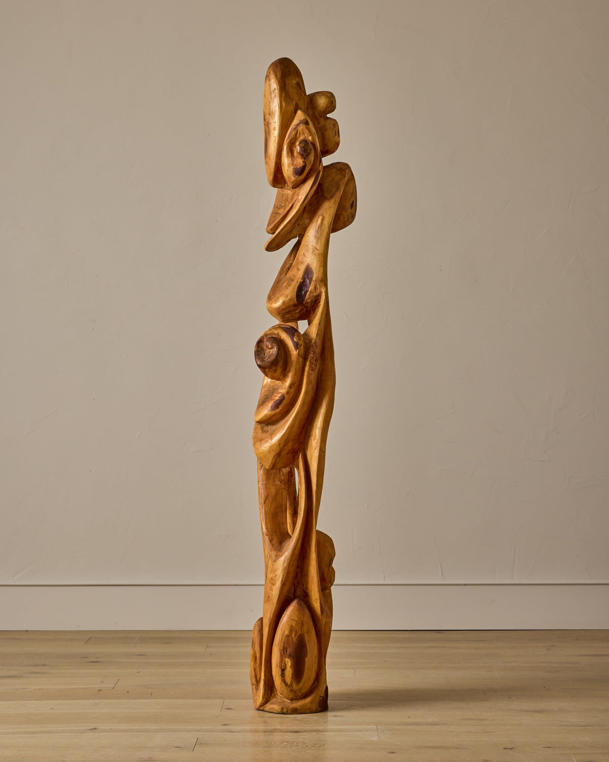 XL French Mid-Century Wooden Sculpture