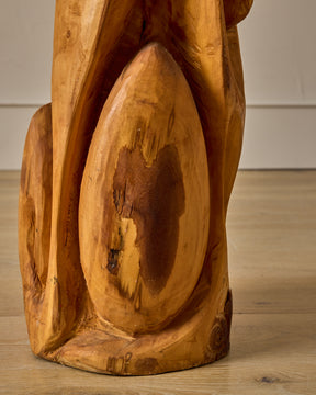 XL French Mid-Century Wooden Sculpture
