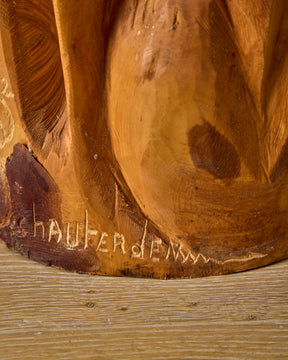 XL French Mid-Century Wooden Sculpture