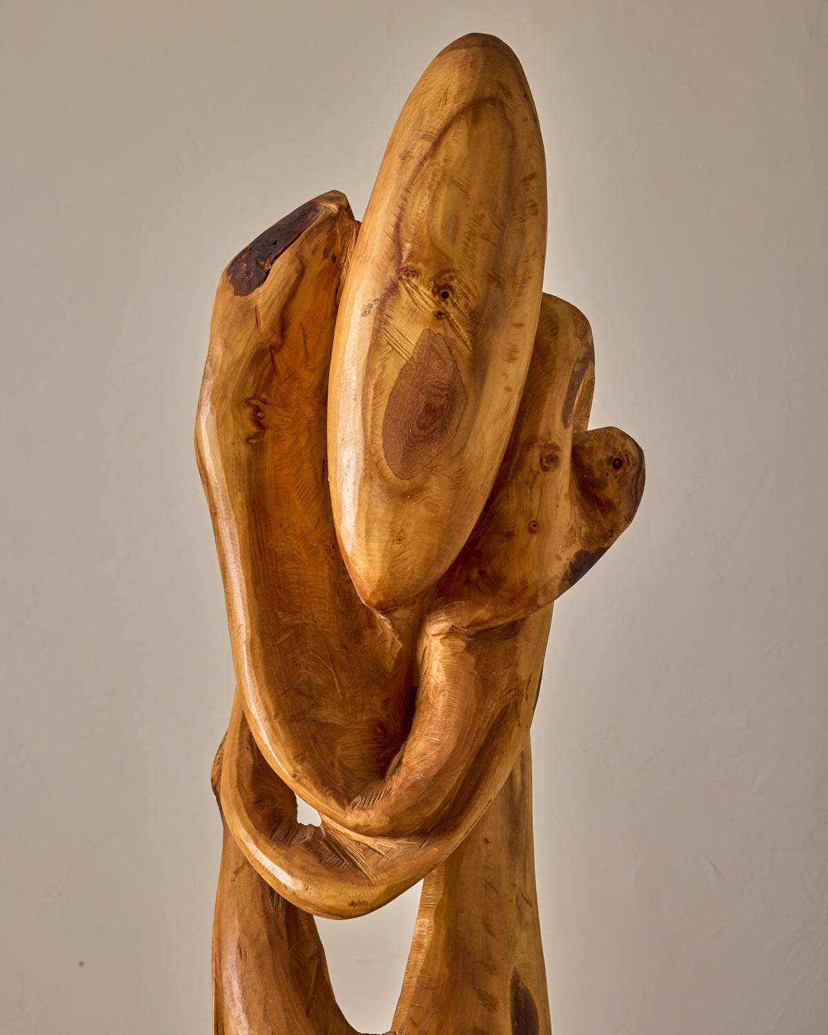 XL French Mid-Century Wooden Sculpture
