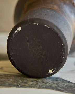 Dark Salt Fired Gourd Vase