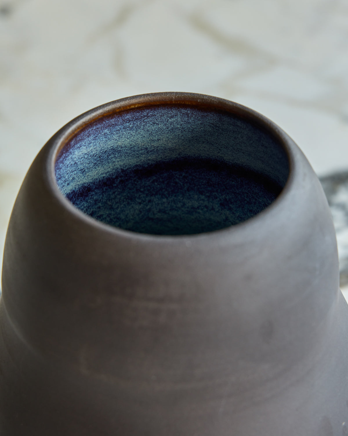 Matte Black Ceramic Gourd Vase