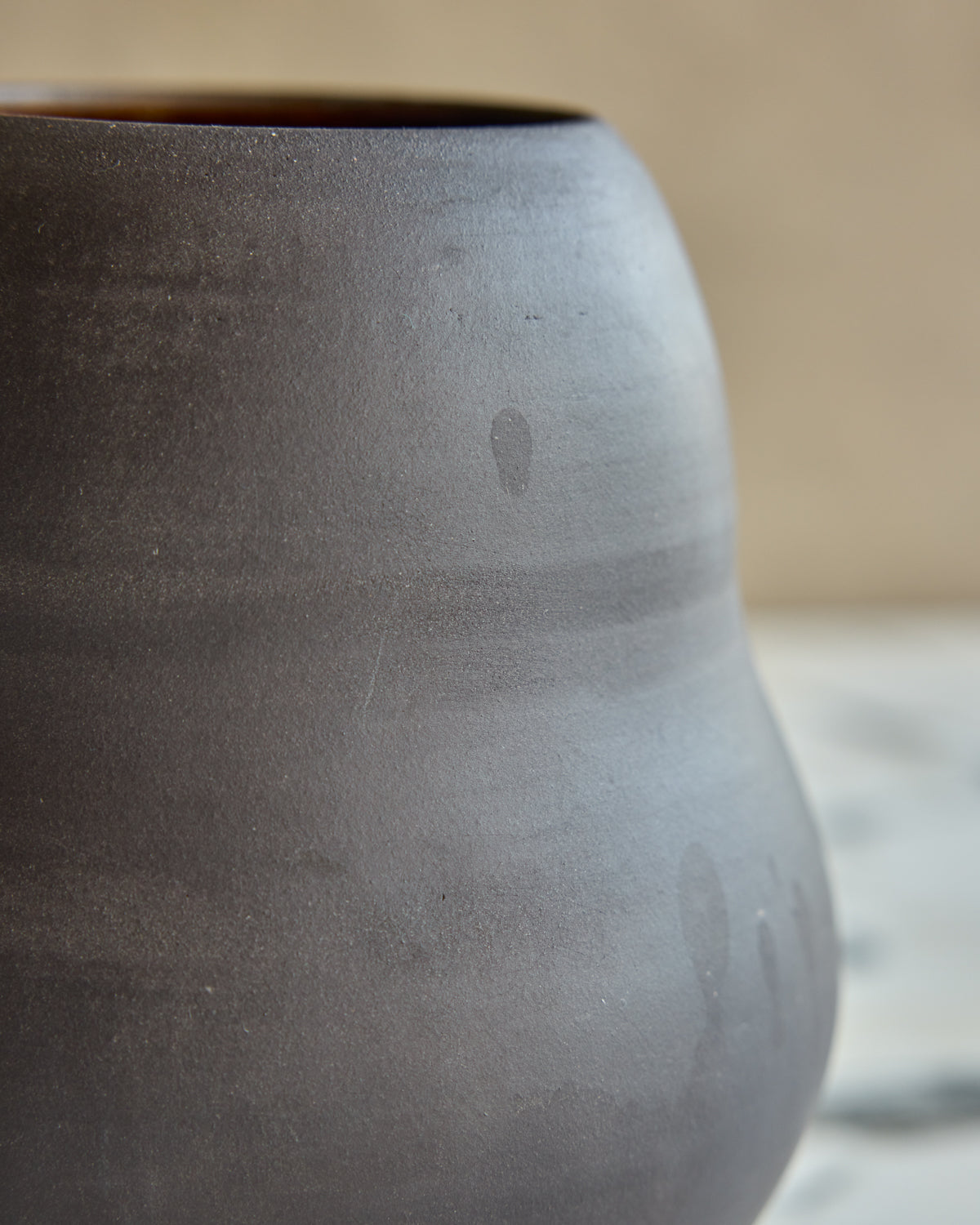 Matte Black Ceramic Gourd Vase