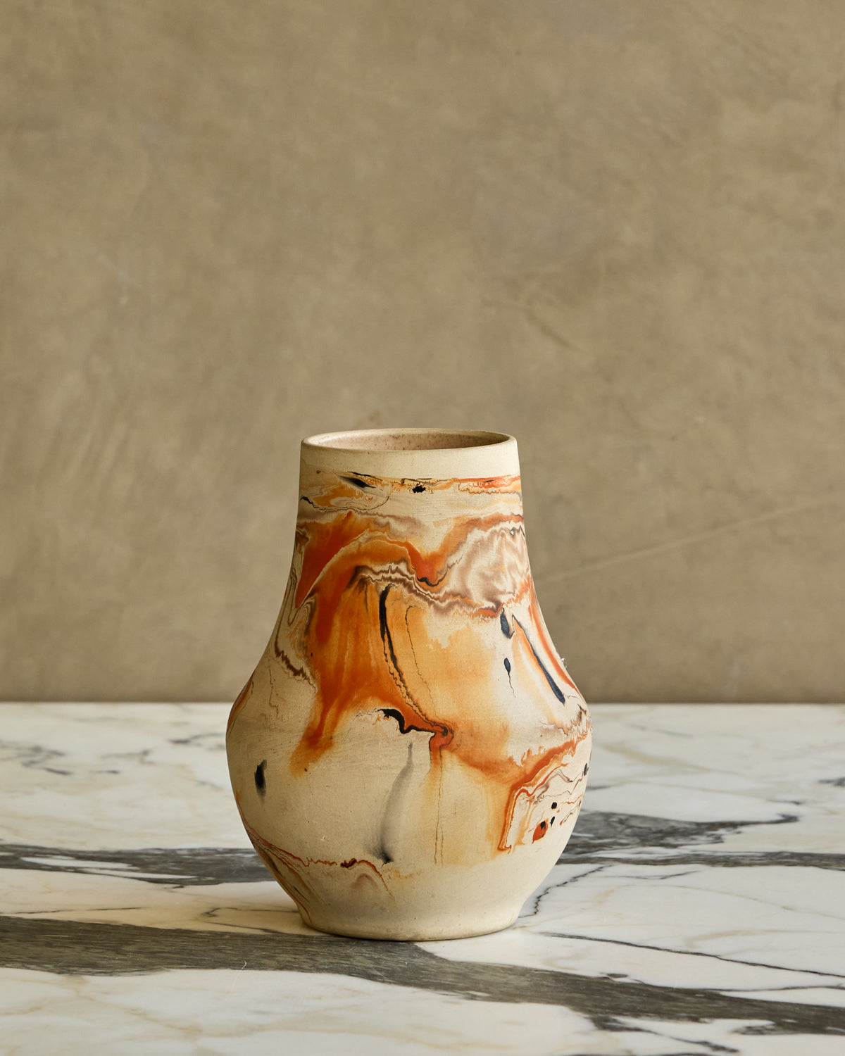 Orange Dip Swirl Pottery