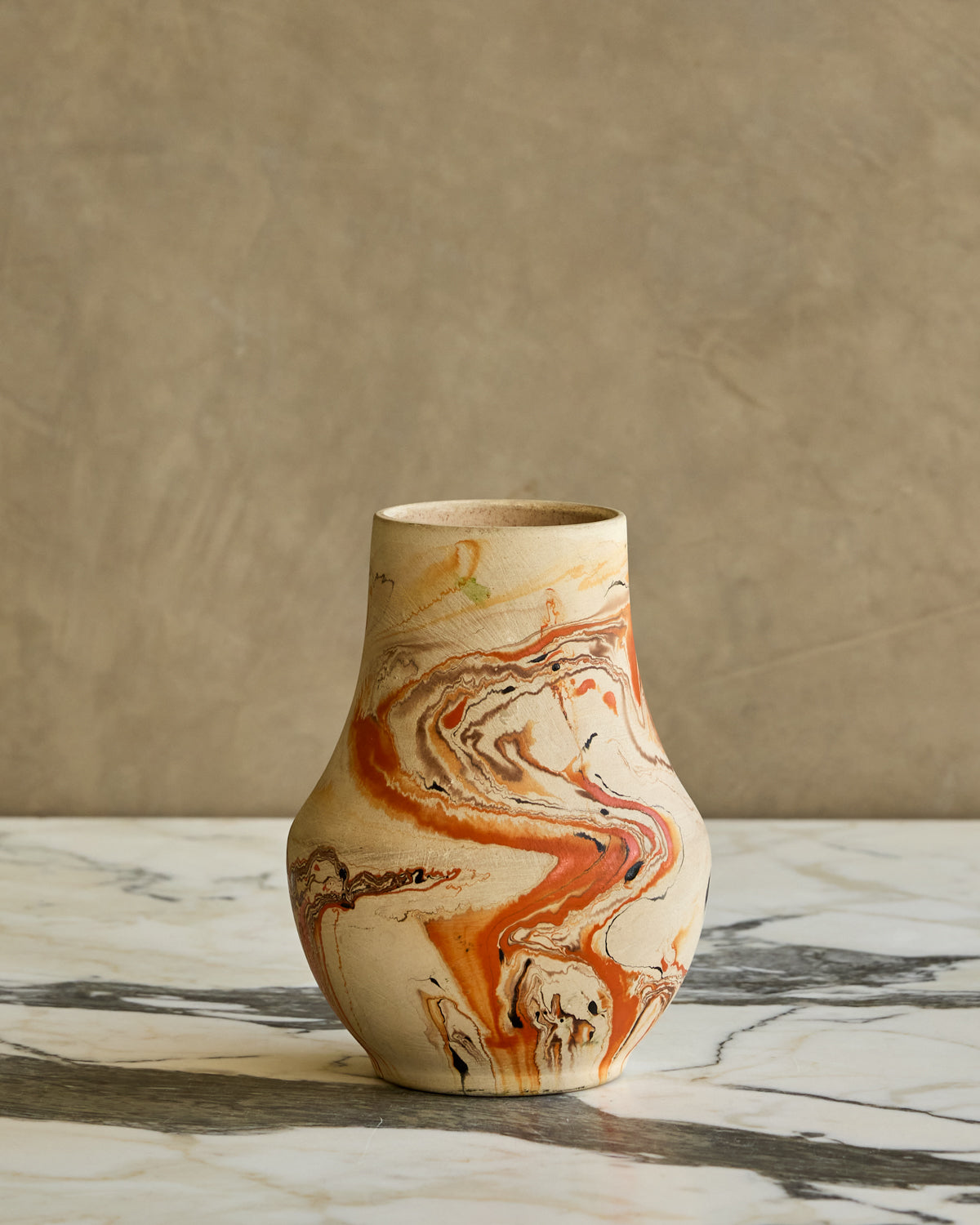 Orange Dip Swirl Pottery