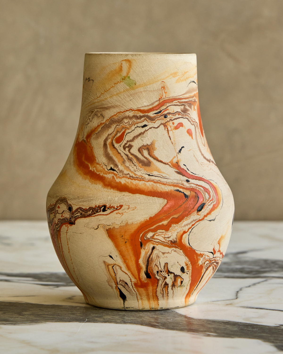 Orange Dip Swirl Pottery