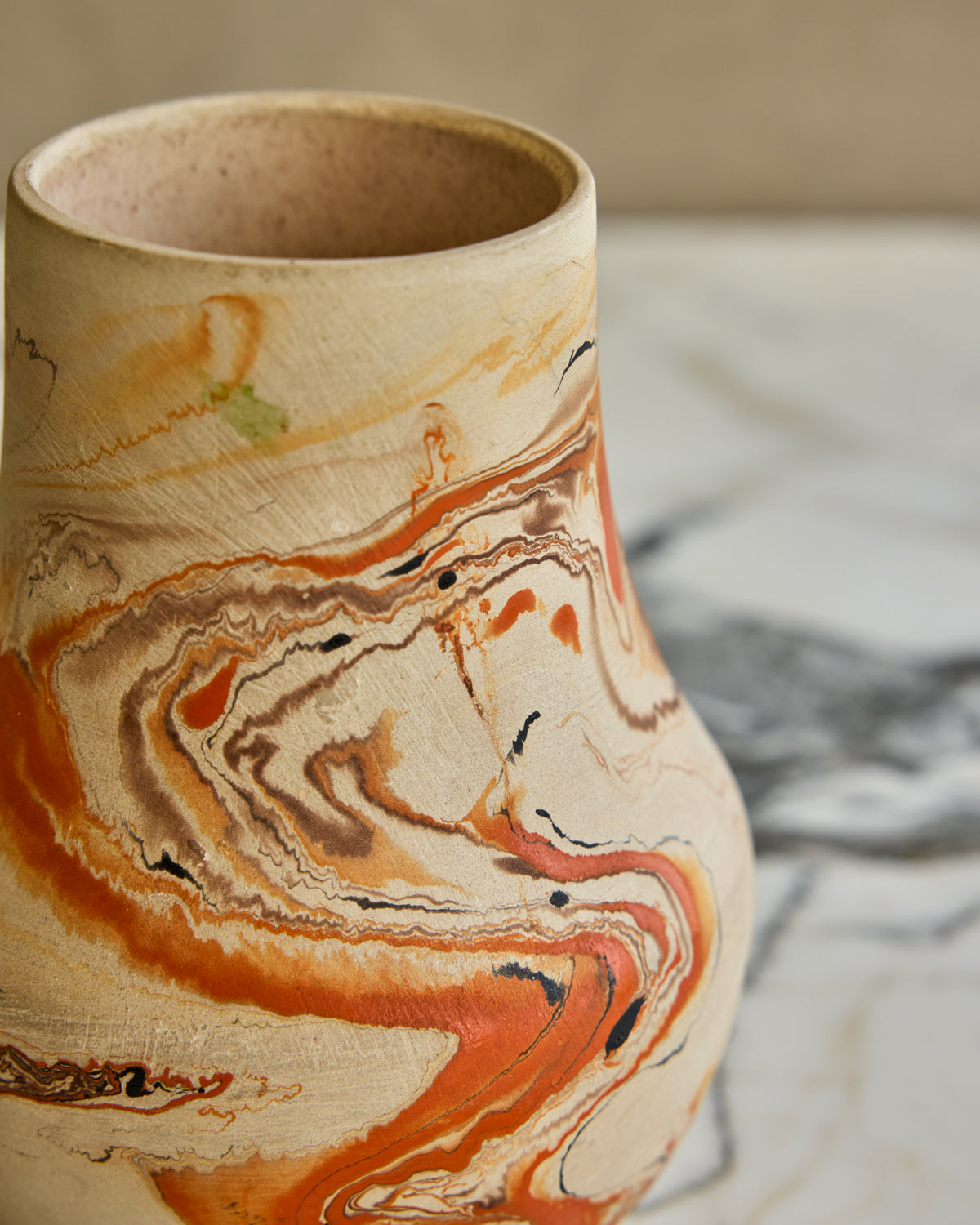 Orange Dip Swirl Pottery