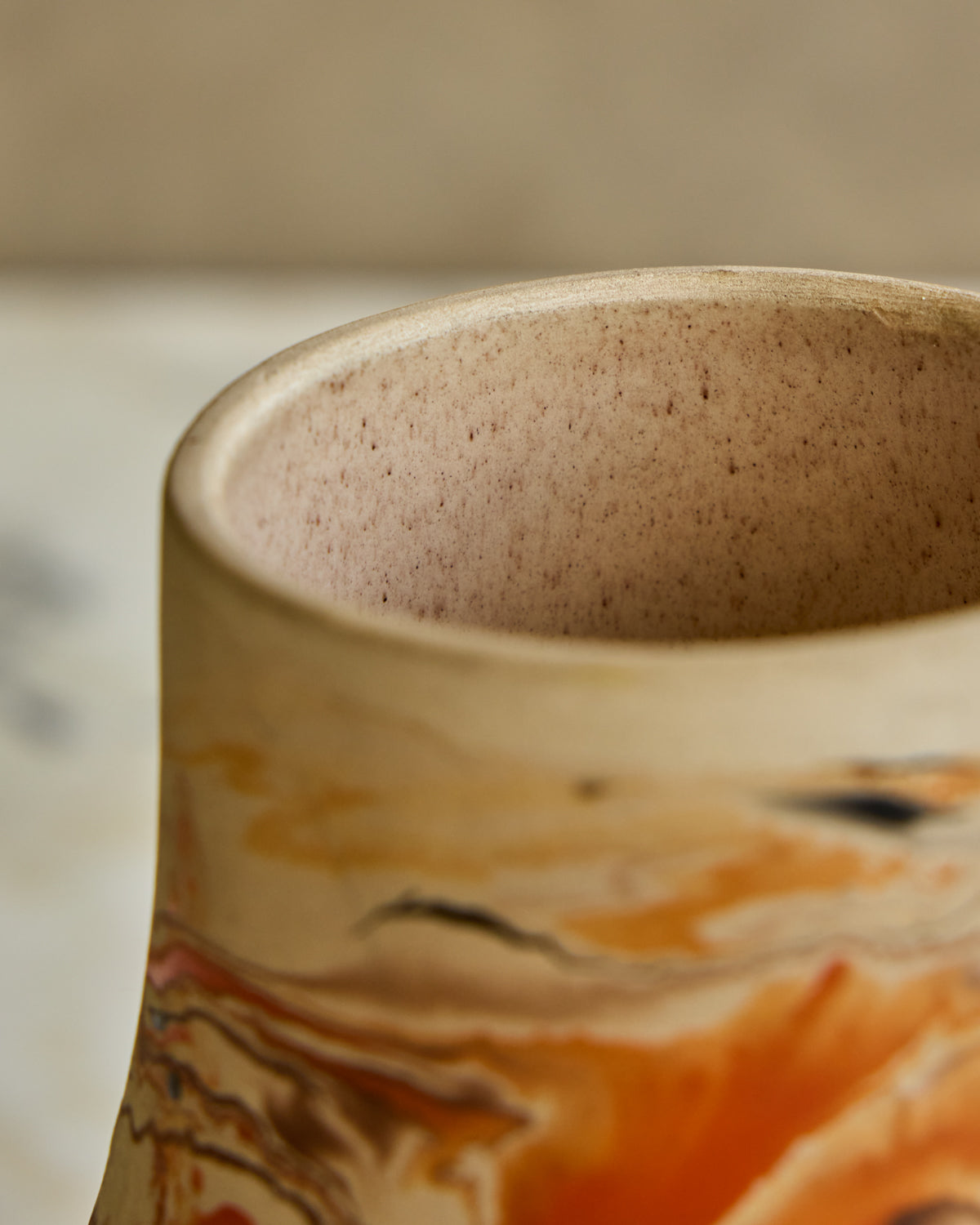 Orange Dip Swirl Pottery