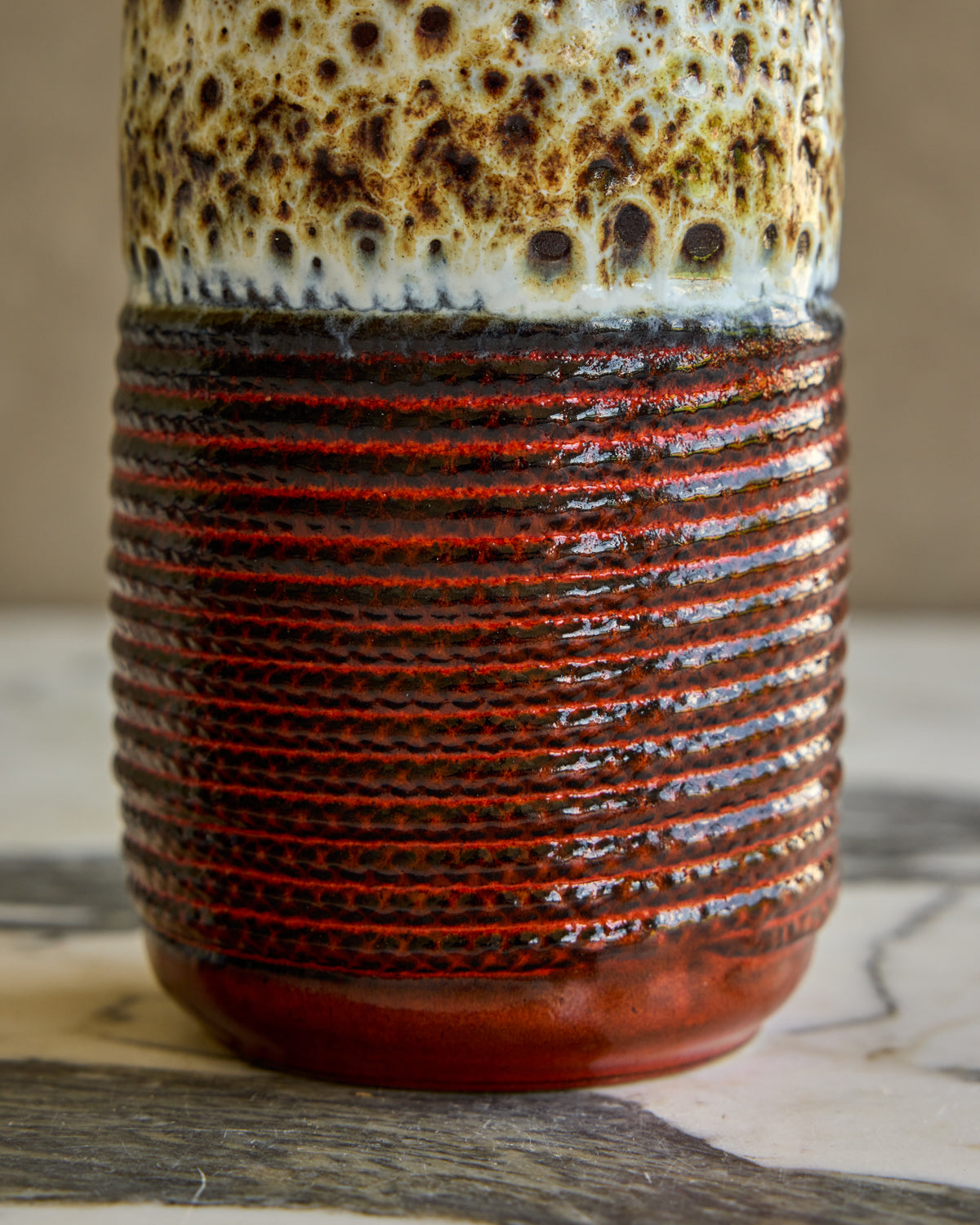 Orange Rope Fat Lava Vase