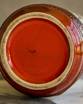 Orange Rope Fat Lava Vase