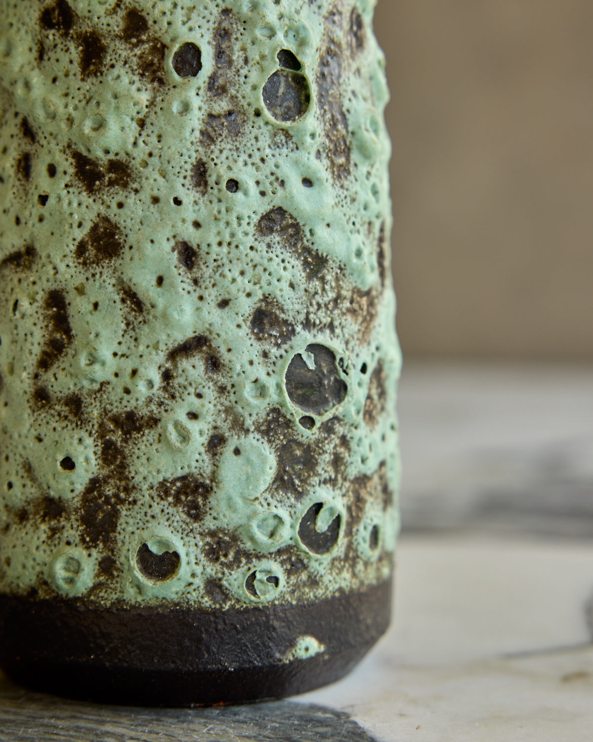 Sea Foam Fat Lava Vase