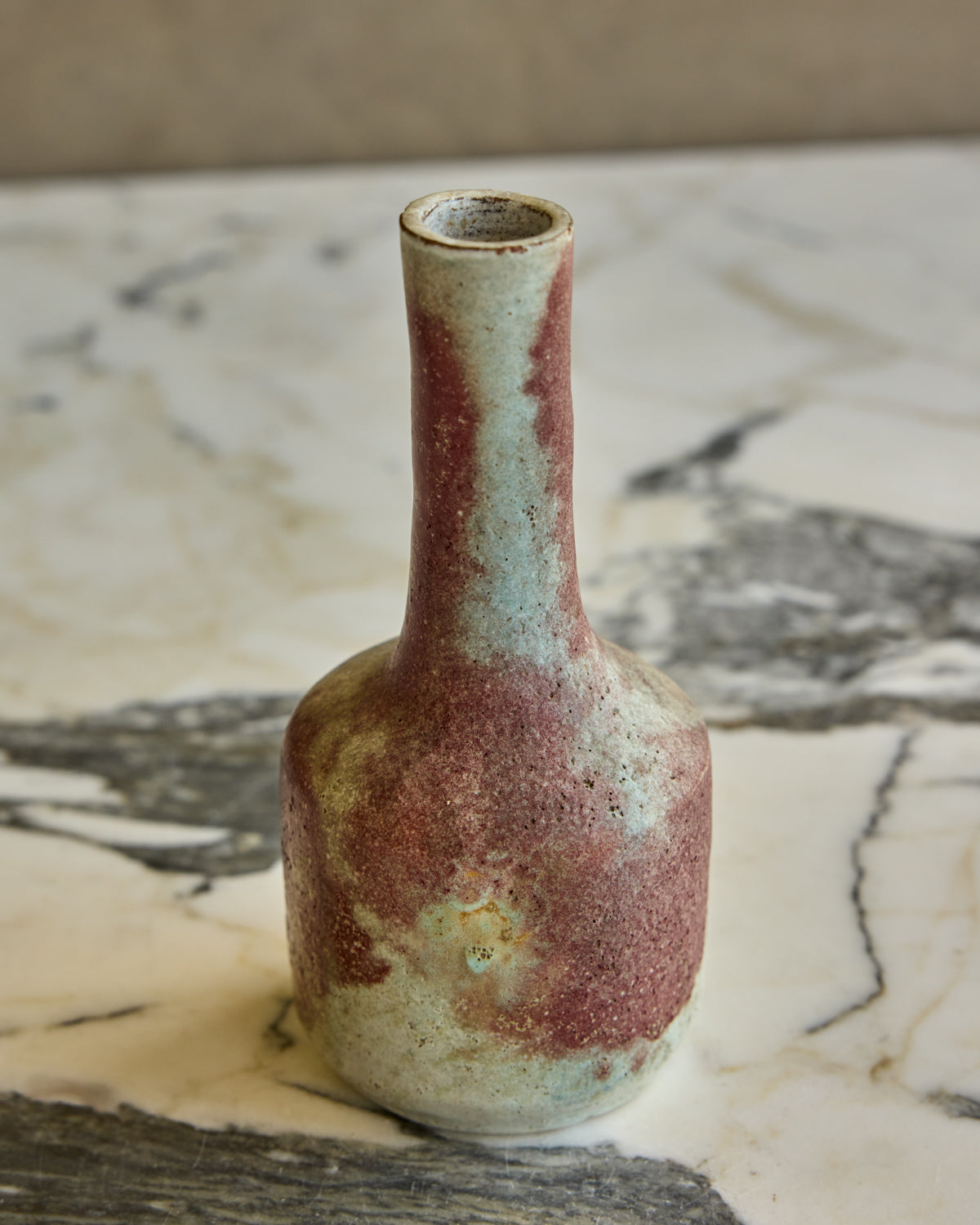 Slender Neck Red + Blue Vase