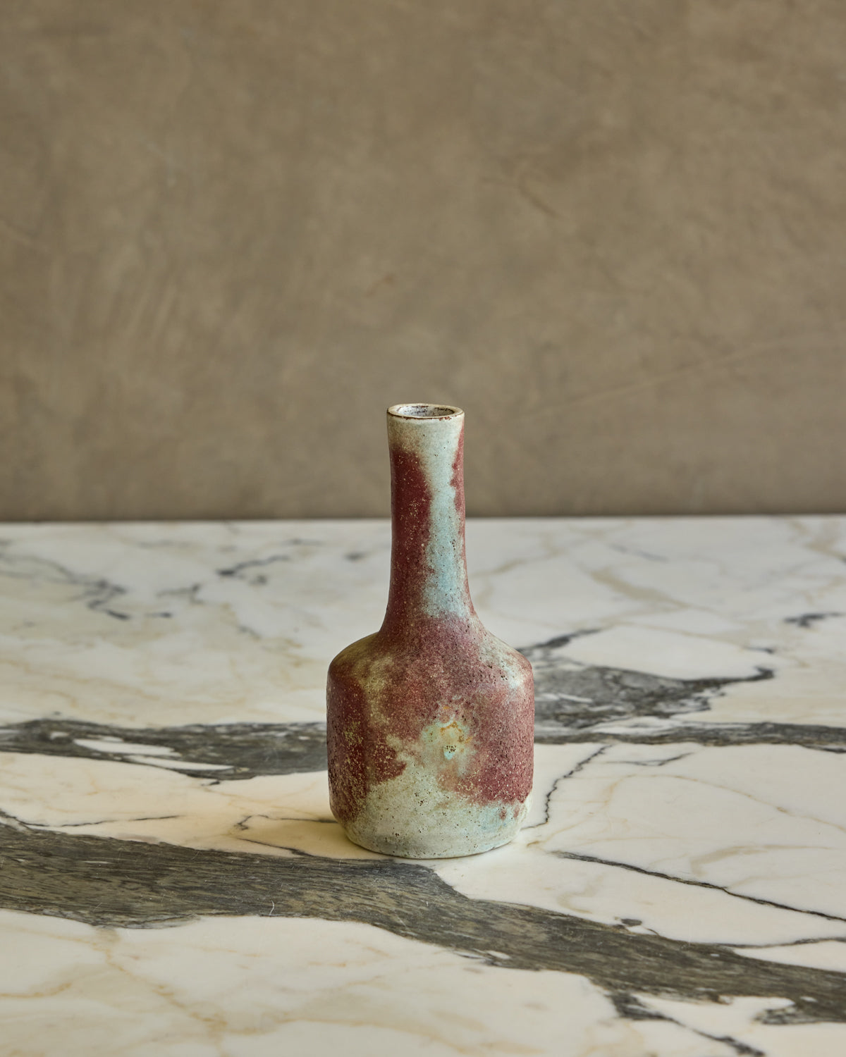 Slender Neck Red + Blue Vase