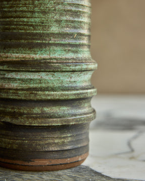 Three Ridge Dark Green Vase