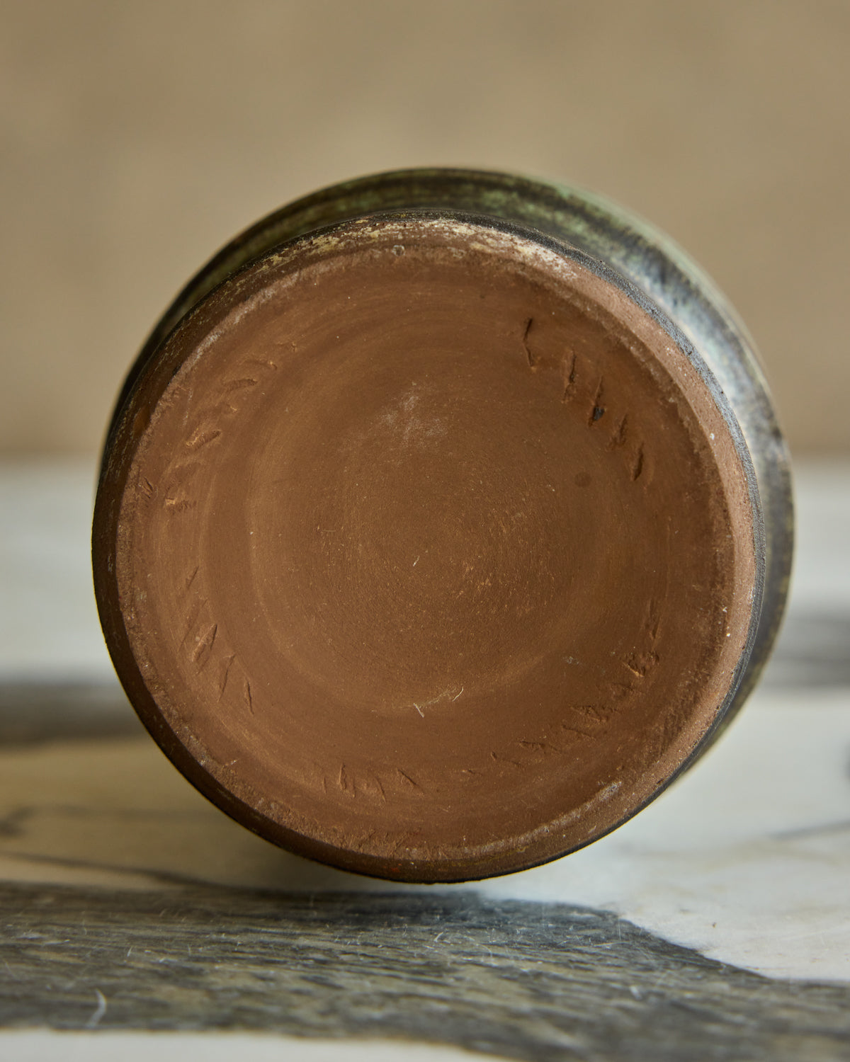 Three Ridge Dark Green Vase