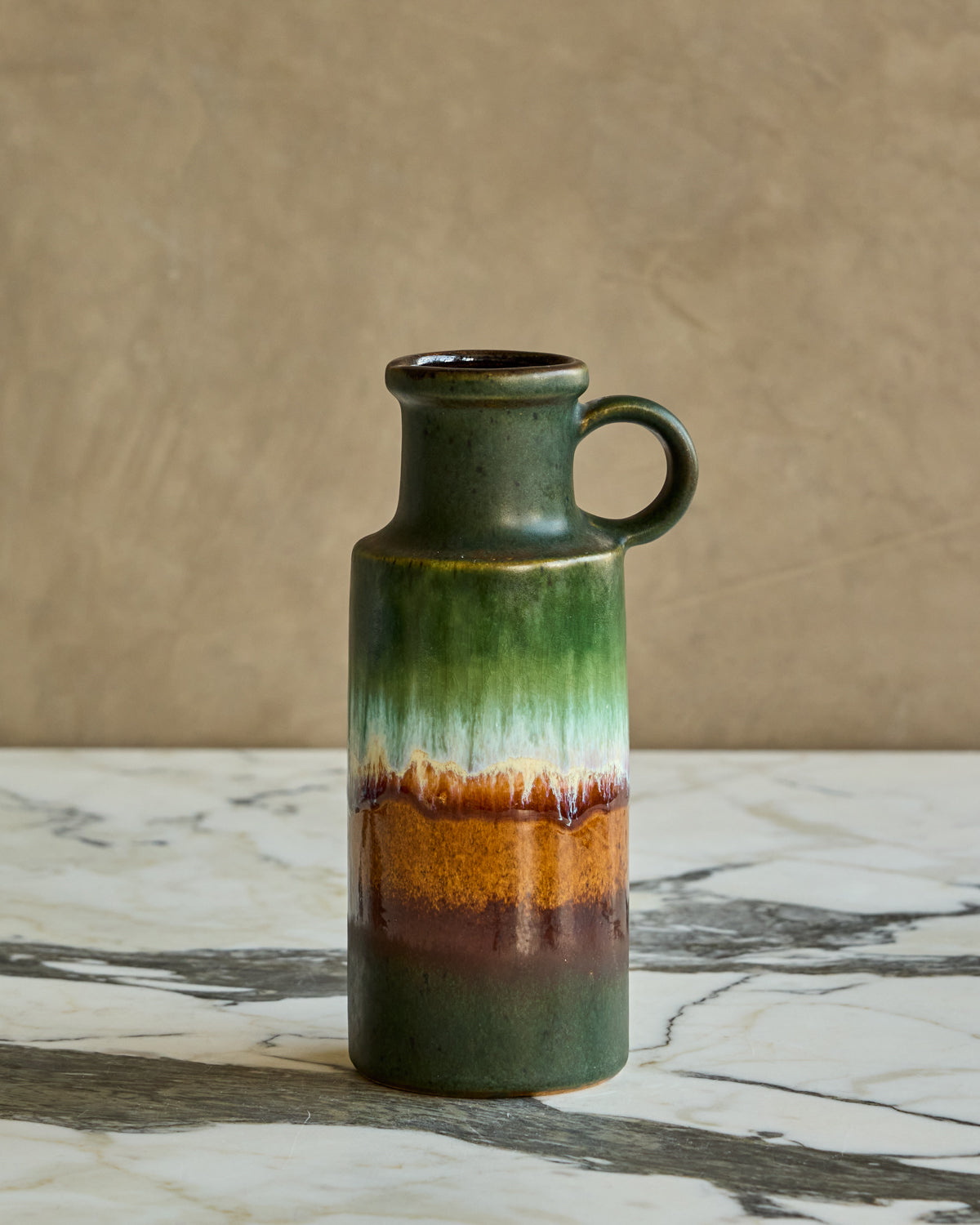 Multi-Glaze Handled Vase