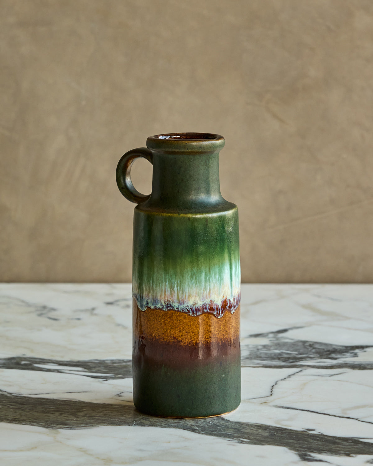 Multi-Glaze Handled Vase