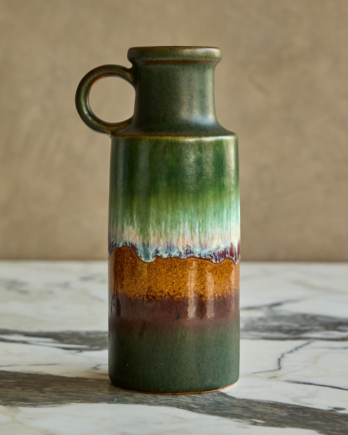 Multi-Glaze Handled Vase
