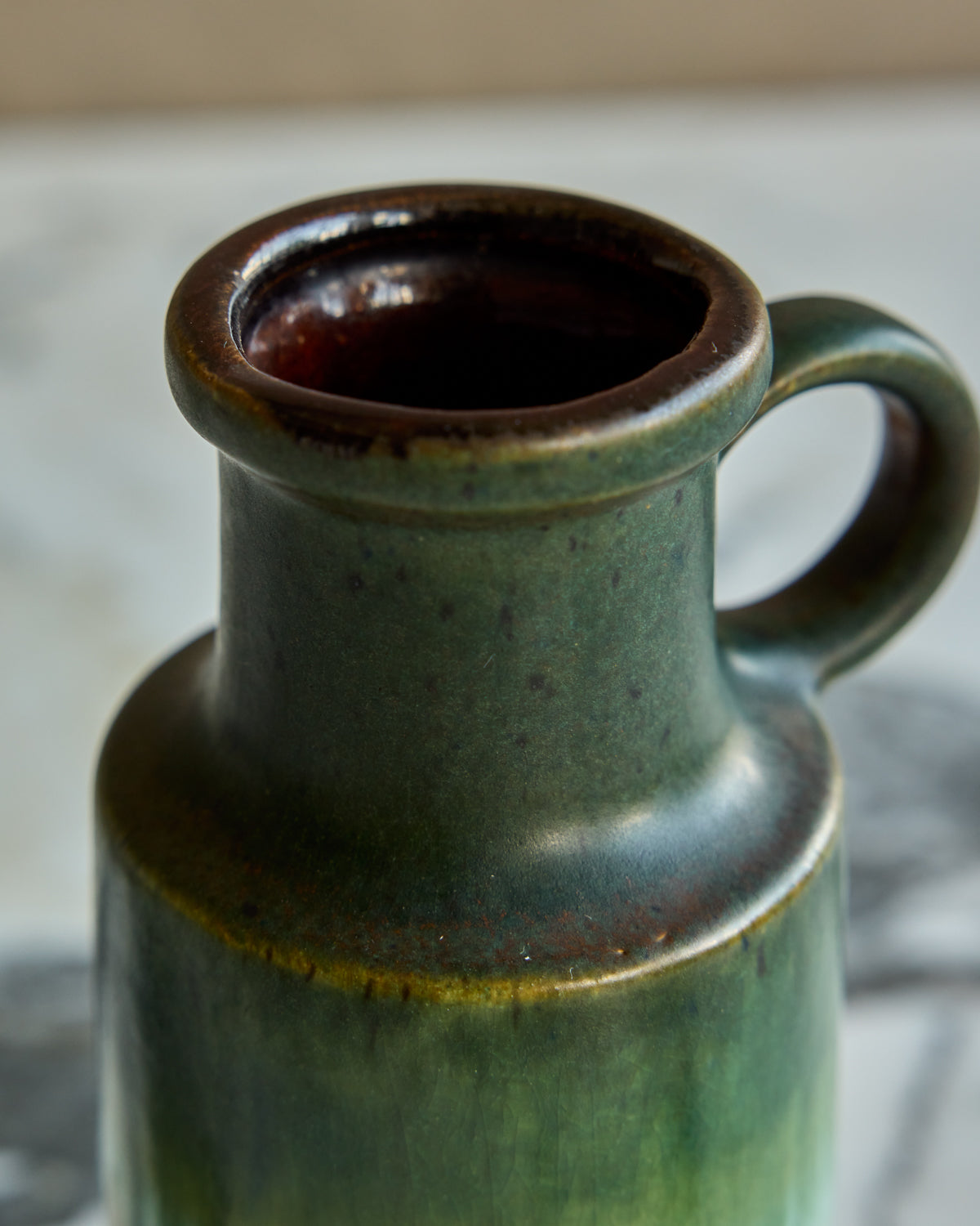 Multi-Glaze Handled Vase