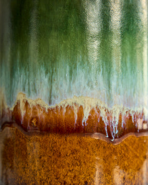 Multi-Glaze Handled Vase