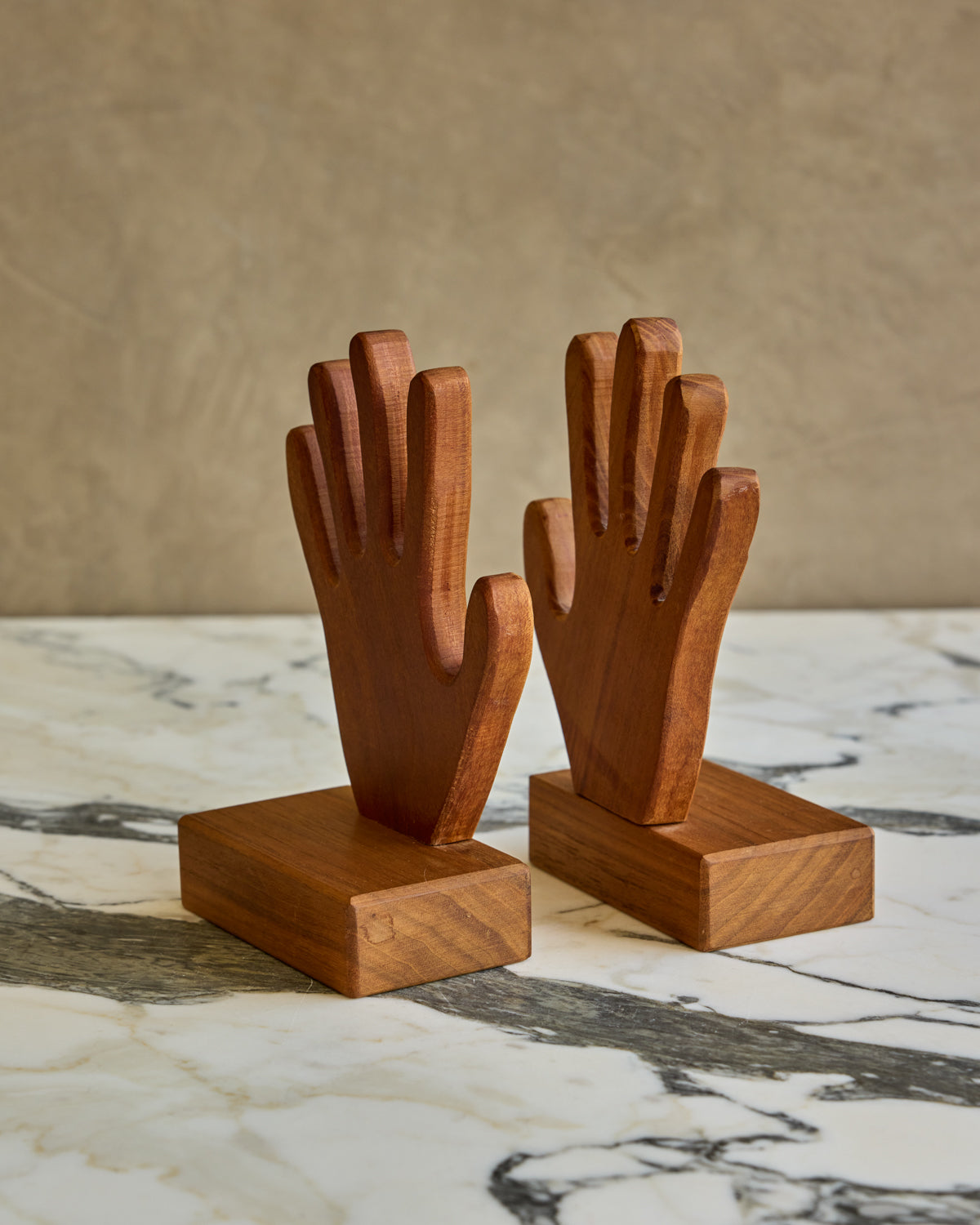 Pair of Wooden Hands Bookends