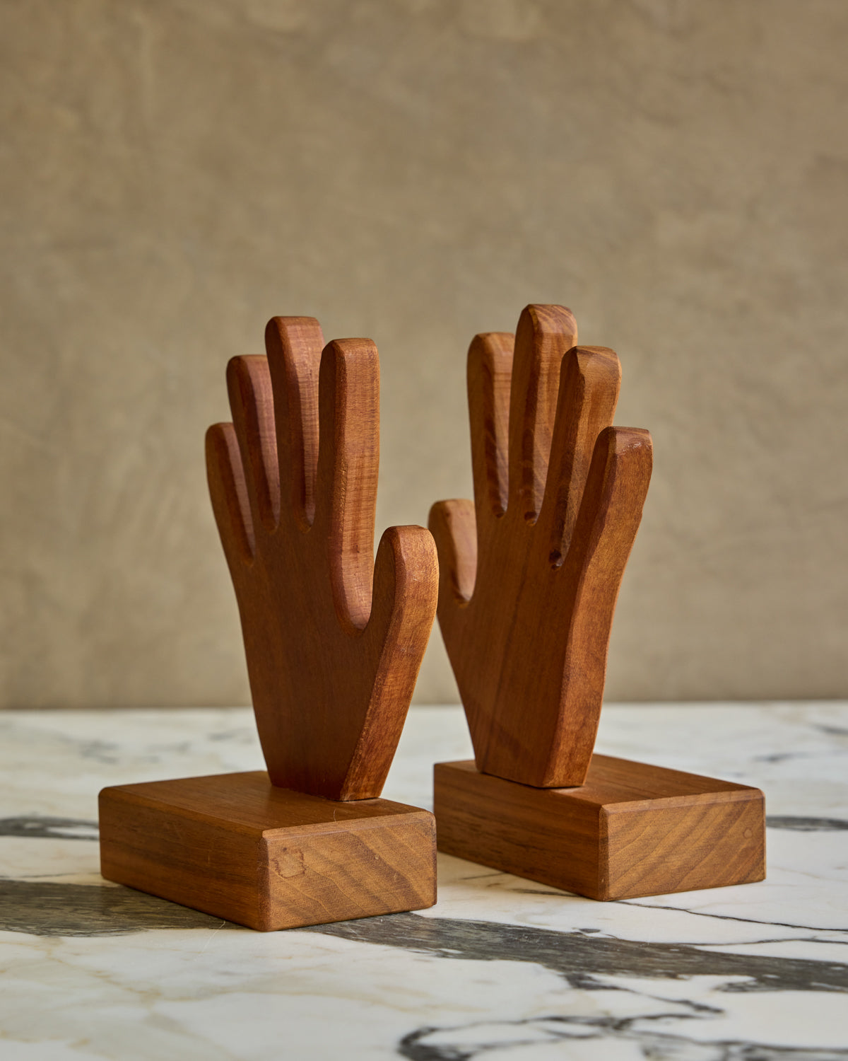 Pair of Wooden Hands Bookends