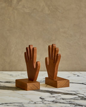 Pair of Wooden Hands Bookends