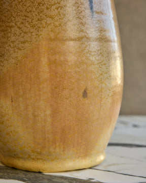 XL Black Drip Tan Vase