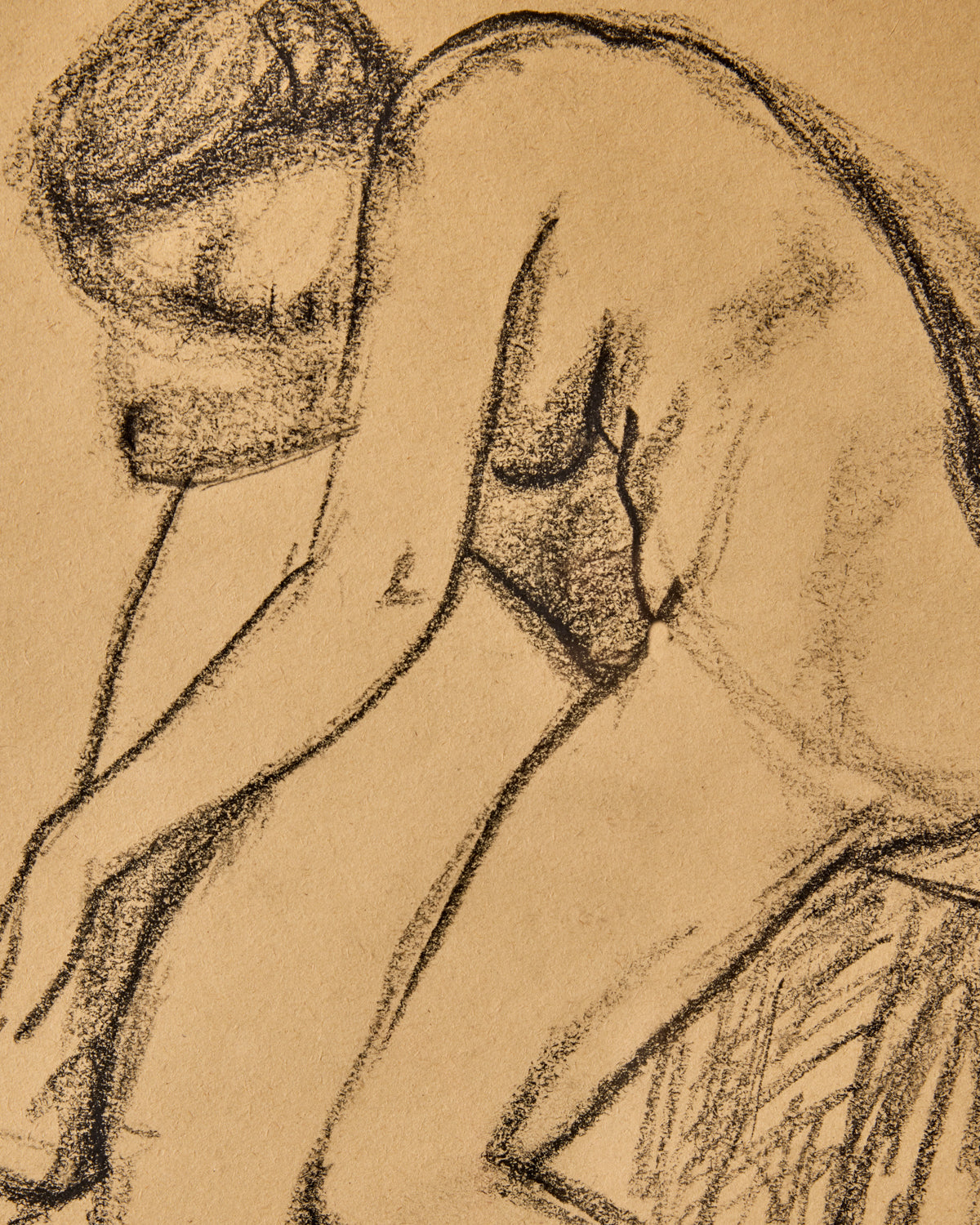 Figure on Stool in Charcoal