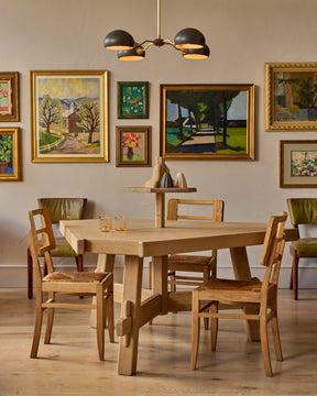 Woven Rush Oak Dining Chairs