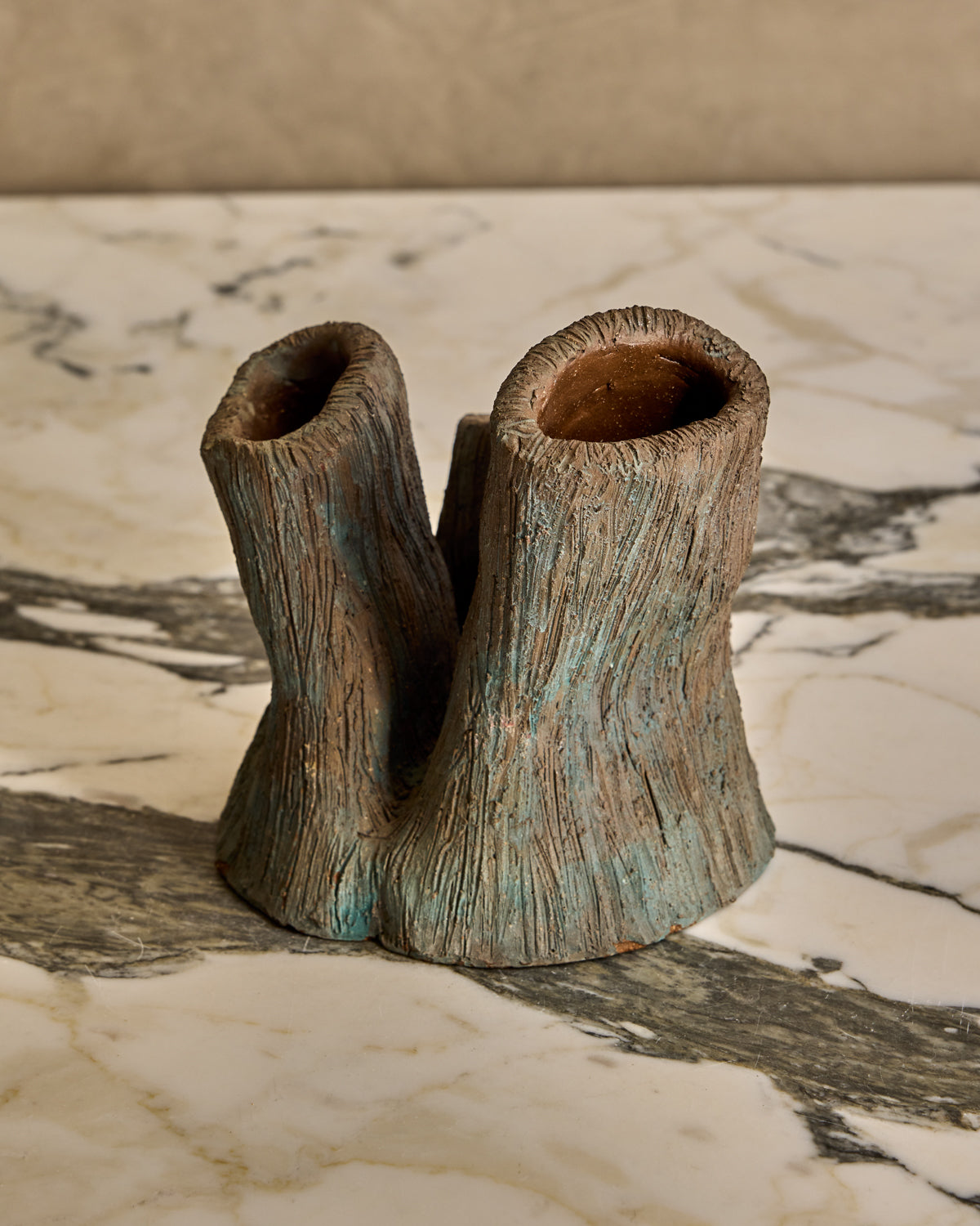 Faux Bois Triple Vase