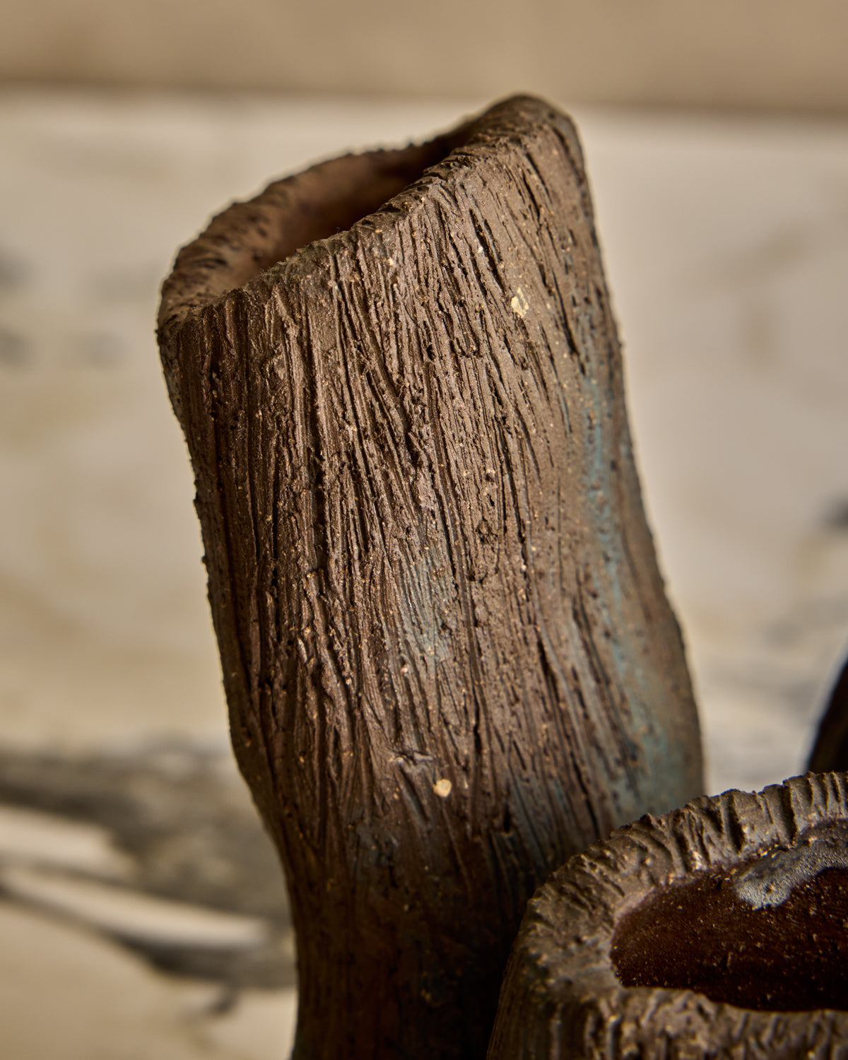 Faux Bois Triple Vase
