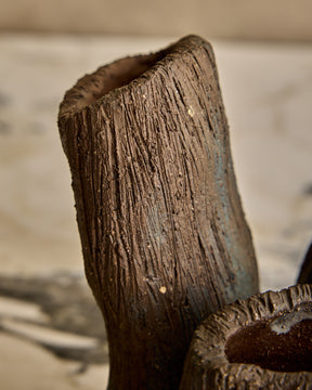 Faux Bois Triple Vase