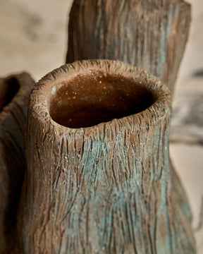 Faux Bois Triple Vase