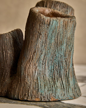 Faux Bois Triple Vase