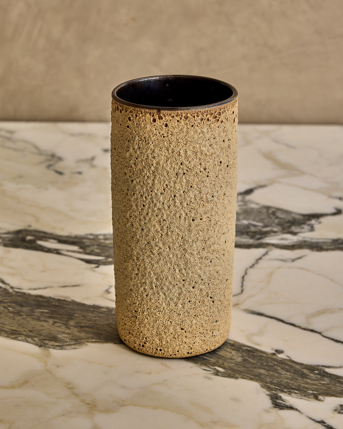 Fat Lava Vase with Dark Glaze