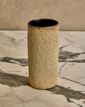 Fat Lava Vase with Dark Glaze