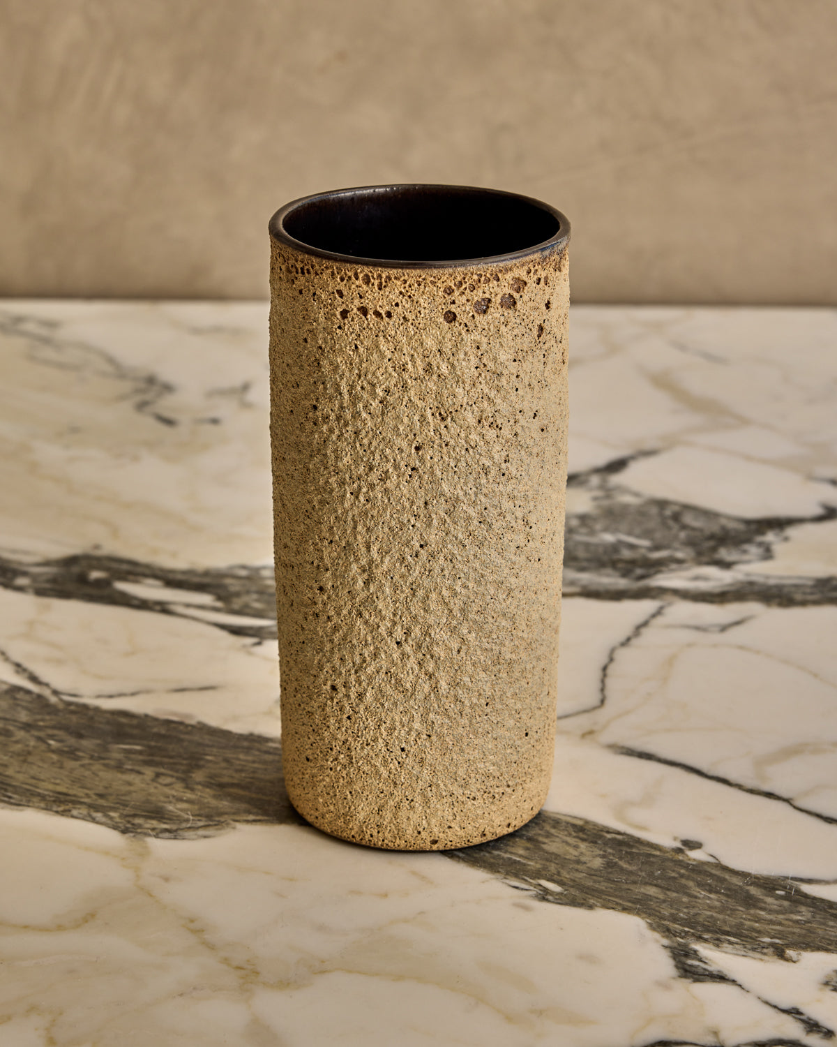 Fat Lava Vase with Dark Glaze
