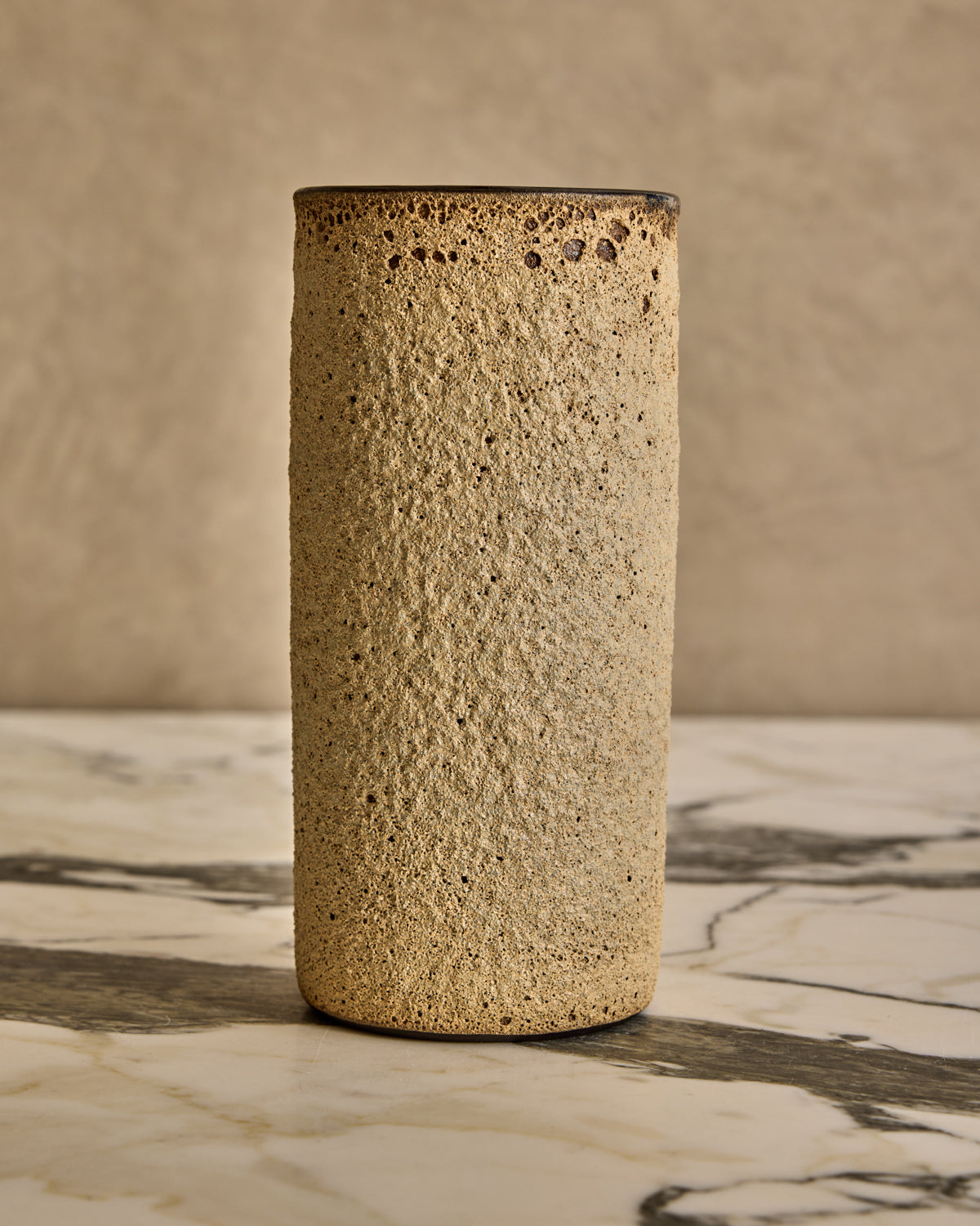 Fat Lava Vase with Dark Glaze