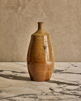 Large Brown Salt Fired Bottle