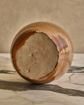 Large Brown Salt Fired Bottle