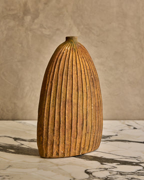 Large Fluted Ceramic Vase