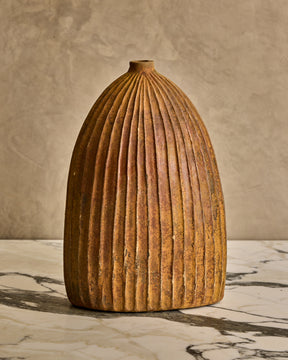 Large Fluted Ceramic Vase