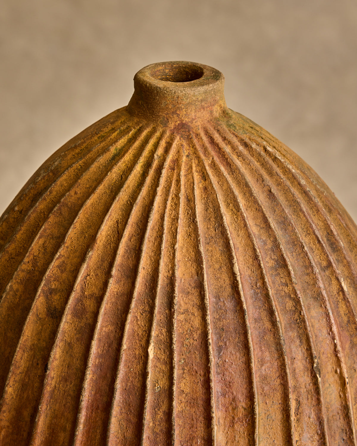 Large Fluted Ceramic Vase
